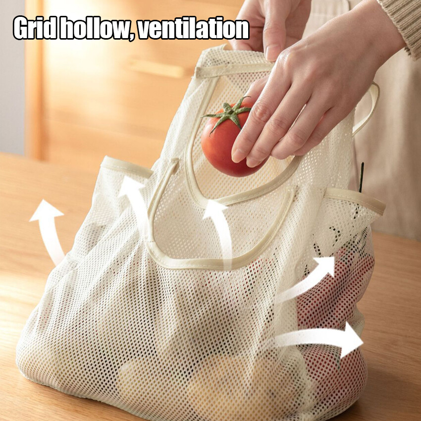 Multi-Functional Wall Hanging Fruit And Vegetable Hanging Bag Portable Ginger And Garlic Hollow Net Bag Breathable Storage Bag
