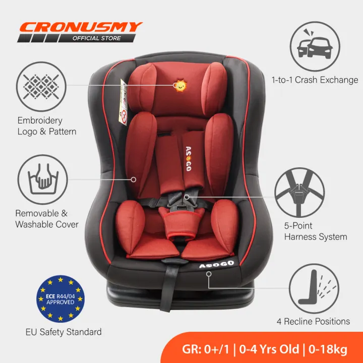 reclining booster seat with 5 point harness