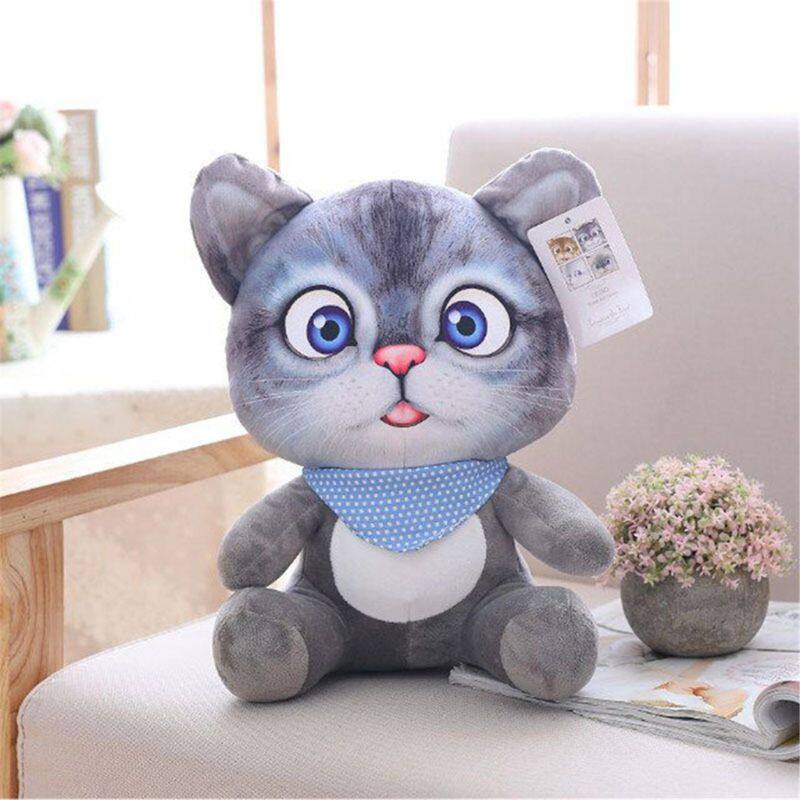 20cm Soft 3D Simulation Stuffed Cat Toys Sofa Pillow Cushion Plush Animal Cat Dolls Kids Toys Gifts