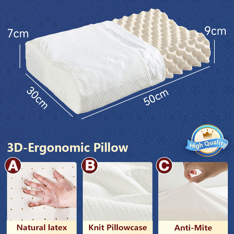 NINI Natural Latex Pillow High Quality Adult Cervical Support Latex