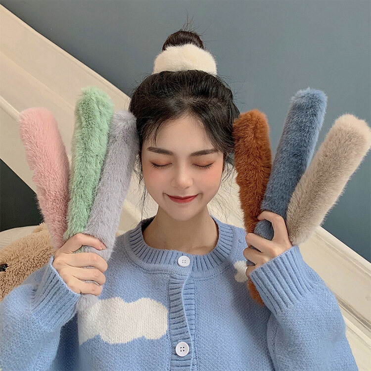 [Cutewomen2020] Cute Slap Circle Plush Bracelet Hair Circle Girl All-match Faux Fur Hair Circle Inexpensive Hair Accessories