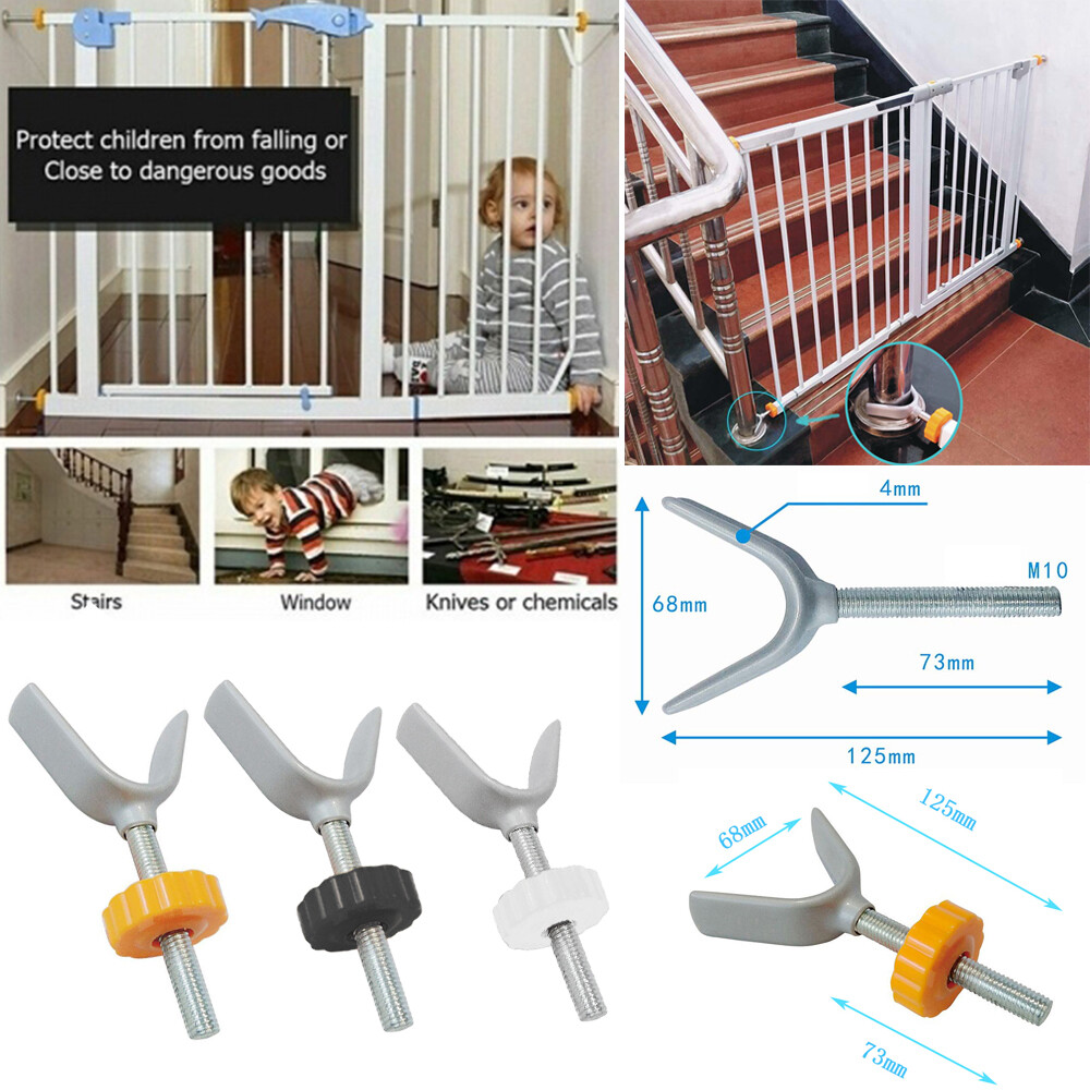 white plastic baby gate