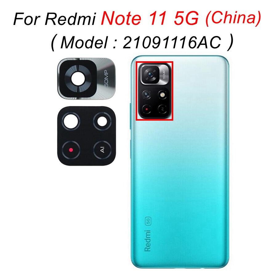For Xiaomi Redmi Note 11 11S 11T Rear Back Camera Glass Lens With Frame Replacement Note11 Pro Plus 5G 11E Global 21091116AI