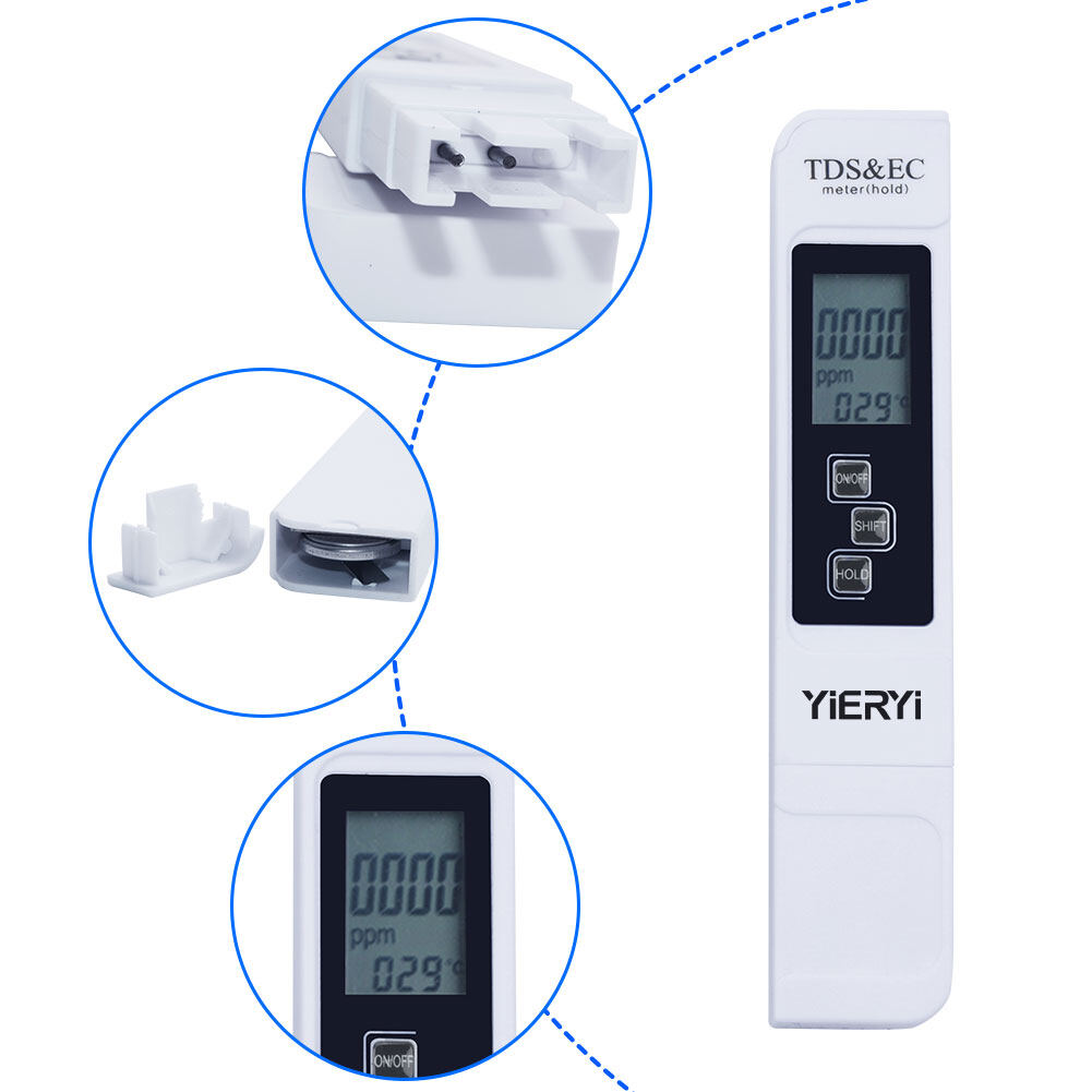 Kỹ Thuật Số Máy Kiểm Tra Chất Lượng Nước Đồng Hồ TDS Đồng Hồ Đo Độ PH Đo Độ Dẫn Điện Nước PH Nhiệt Độ Tester Cho Hydroponics, Bể Cá Cảnh, Nước Uống