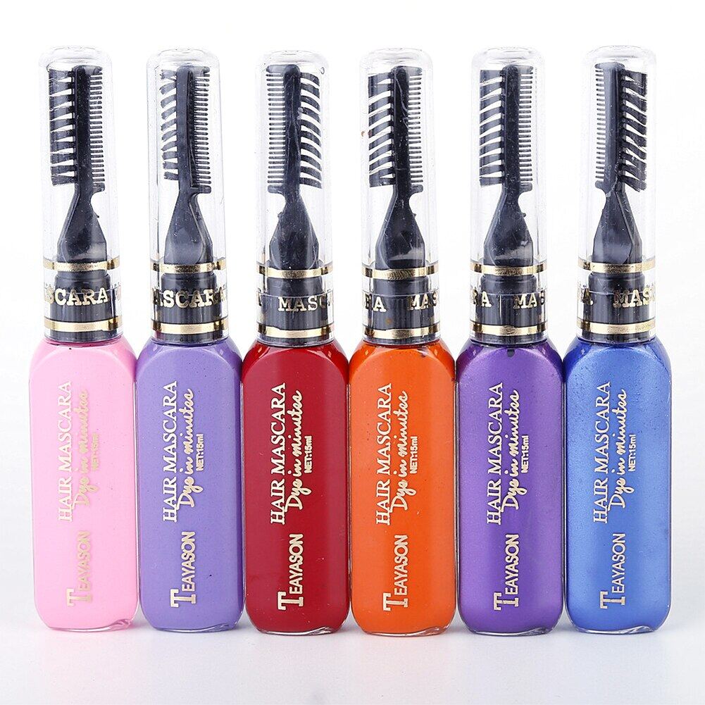 Thuốc Nhuộm Màu Tóc Một Lần 13 Màu Mascara Màu Tóc Tự Làm Tạm Thời Không Độc Hại Bút Chì Màu Nhuộm Tóc Một Lần Có Thể Giặt Được