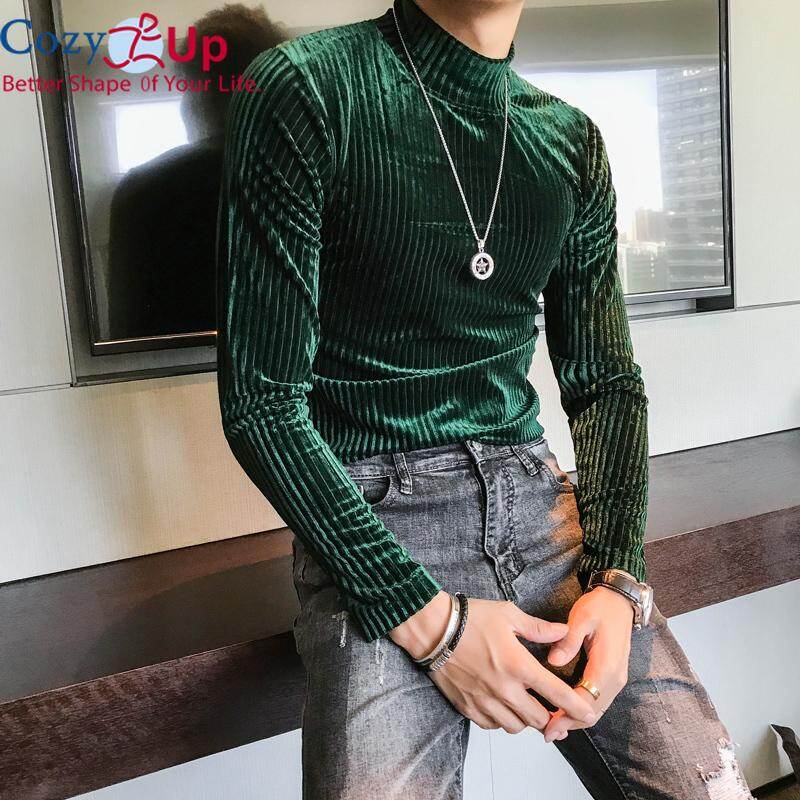 Cozy Up O-Neck Long Sleeve Velvet Solid Sweatshirt - green