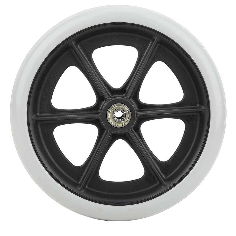 Wheelchair front wheels, 8 \"rubber single wheel front wheel handlebar 120 kg Maximum load front wheel wheelchair wheel 0.3 inch bearing inner diameter anti-slip wheel
