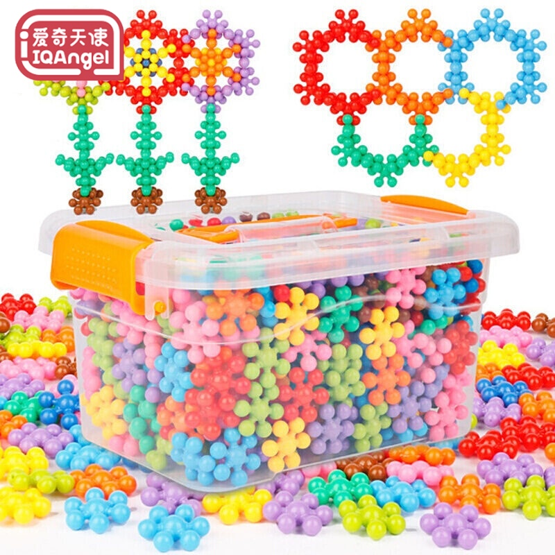 TG Building blocks children's three-dimensional rotating building blocks splice snowflake blocks