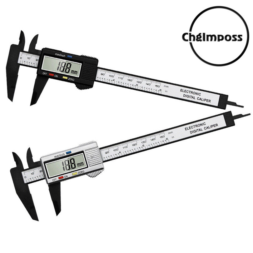ChgImposs Digital Vernier Caliper 0-150mm LCD Electronic Carbon Fiber Altimeter Micrometer Measuring Tool