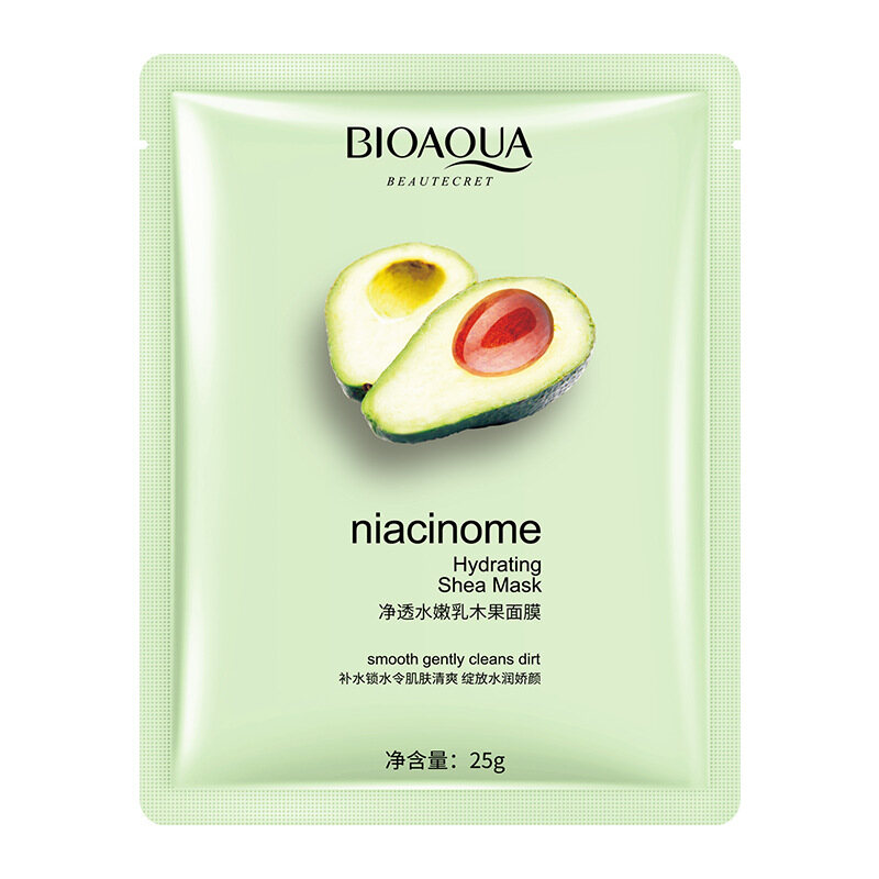 BIOAQUA Niacinome Hydrating Shea Facial Mask Moisturizing Smooth Clean Dirt Buty
