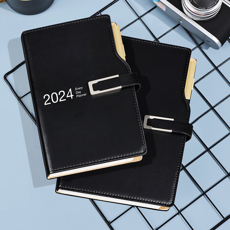 2024 Agenda Organizer Daily Planner Notebook A5/A6 School Sketchbook Note Book Student Journal Diary with pen monthly plan Notepad