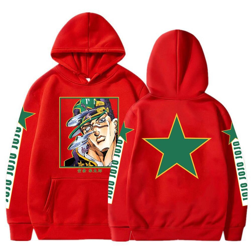 Anime Jojos Bizarre Adventure Hoodie Kujo Jotaro Cozy Tops Sudadera 