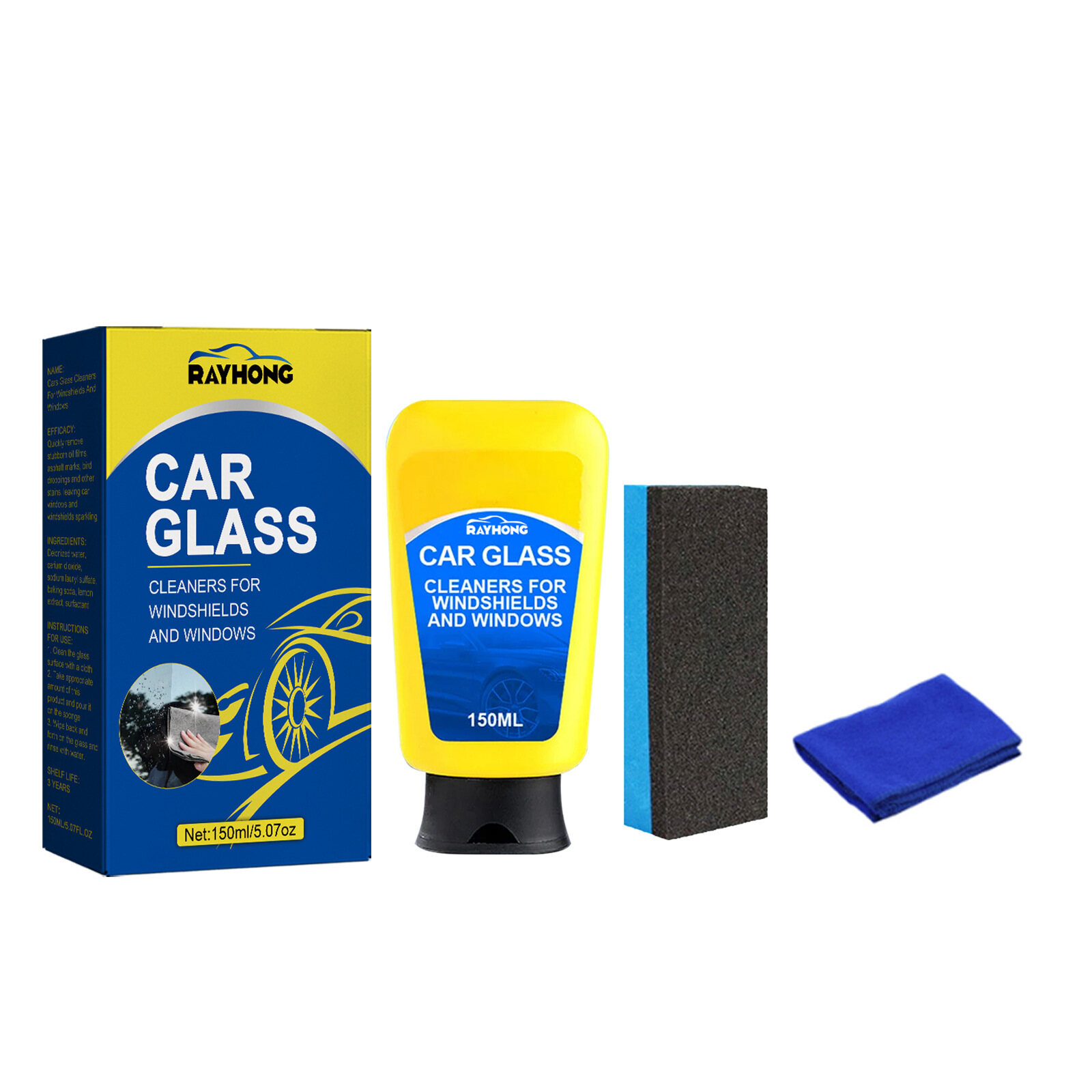 Rayhong Car Glass Oil Film Removing Paste Auto Glass Film Coating Agent Waterproof Rainproof Anti-fog Glass Cleaner For Auto Windshield Car Glass Oil Film Removing Paste Auto Glass Film Coating Agent Waterproof Rainproof Anti-fog Glass Cleaner