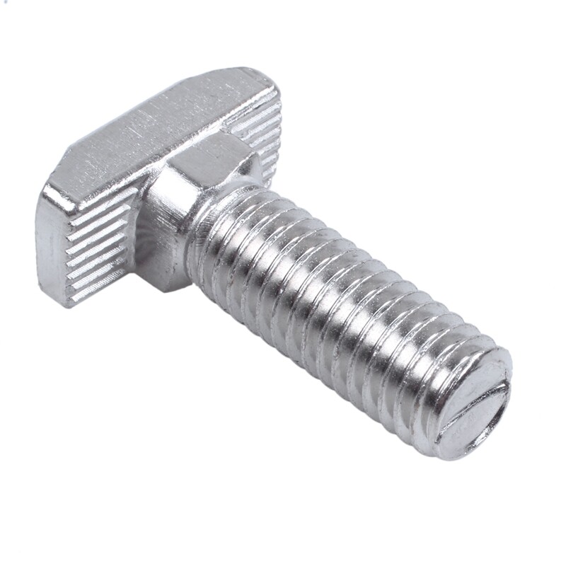M8 Thread T-Slot Drop-In Stud Sliding Screw Bolt Silver Tone 5pcs