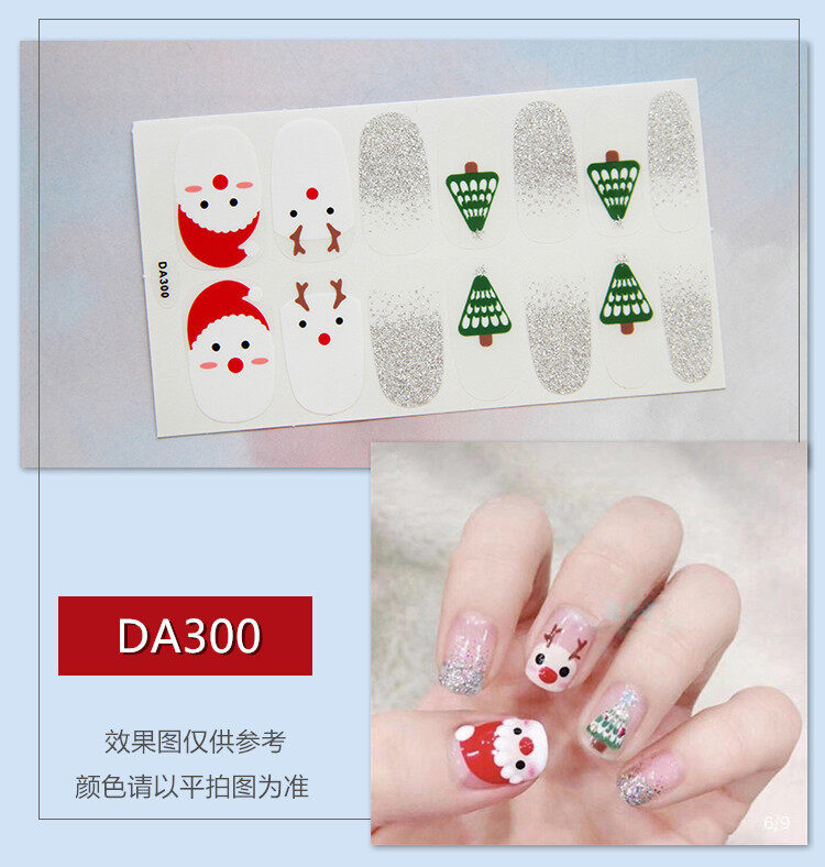 DA Series 14 Piece/Set Nail Stickers 3D Thời trang đơn giản cho nhiều dịp Fun Snowflake Caribou Giáng sinh Halloween Pattern Không thấm nước Durable Nail Decoration