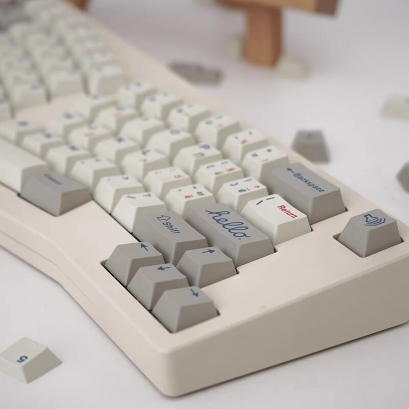 Retro 9009 Bộ Phím bấm Hy Lạp màu trắng xám Bàn Phím Cơ Keycap 136 phím anh đào hồ sơ PBT thăng hoa Keycaps cho Cherry MX chuyển đổi Bàn Phím Cơ RK61/Anne Pro 2/gk61