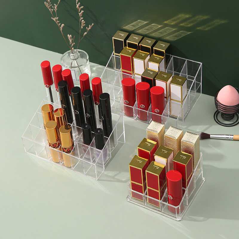 hộp son môi trong suốt hộp mỹ phẩm người giữ son môi hộp đồ trang sức hộp acrylic rõ ràng hộp lưu trữ acrylic Hộp đựng trang sức, đựng son môi, tủ acrylic trong suốt nhiều ngăn, mỹ phẩm nhựa bàn đựng son môi