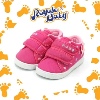 Royale Baby ( 12.0-14.5cm ) Baby Outdoor Injection Cover Shoes / Kasut Jalan Tutup Bayi Injection Perempuan ( 2 Colors Flower Fabric Girl Shoe ) 032-851