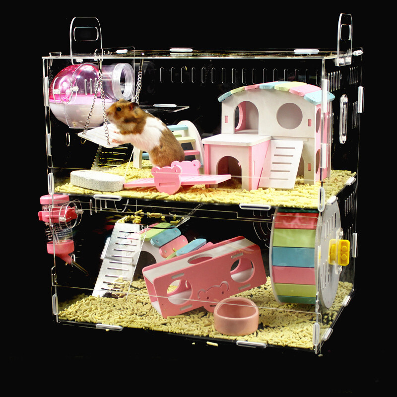 Đế Lồng Chuột Nhảy Và Chuột Hamster Thúc Đẩy Việc Đào Hang Theo Bản Năng Trong Khi Chứa Rác Và Mảnh Vụn Bao Gồm Tất Cả Các Phụ Kiện Và Đường Hầm Chơi