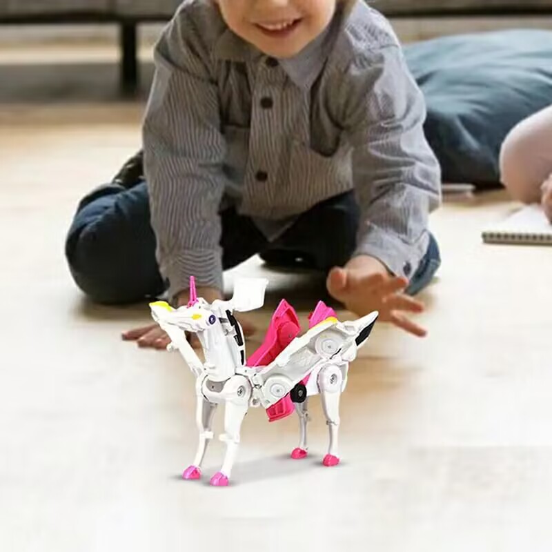Hello Carbot Unicorn Mirinae Prime Unity Series Transformation Transforming Collision Combination Action Pull Back Robot Car Toy Vehicle Transformer Children's Birthday Gift