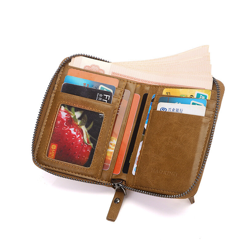 Men's Retro Short Wallet Business Wallet Multi-function Coin Purse