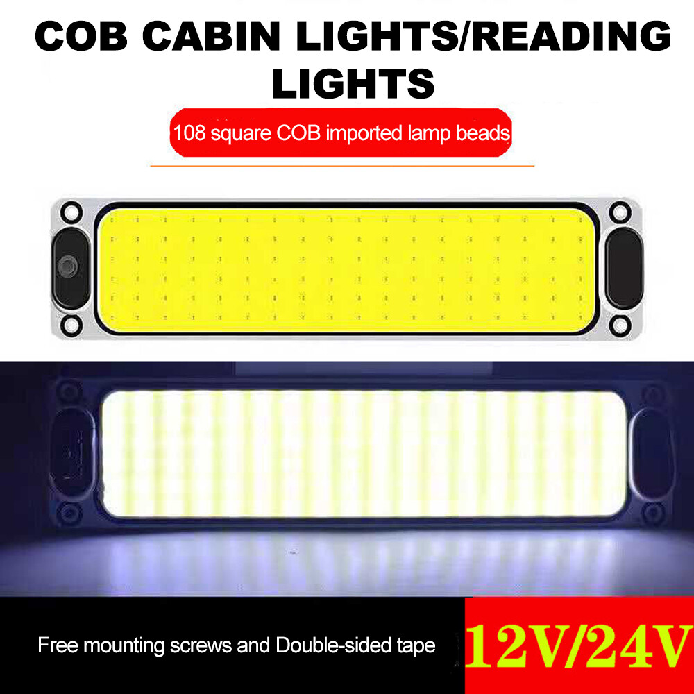 12v 24v 54/108led car interior cob light led lamp super bright cold white for truck boat light reading bulb vehicles