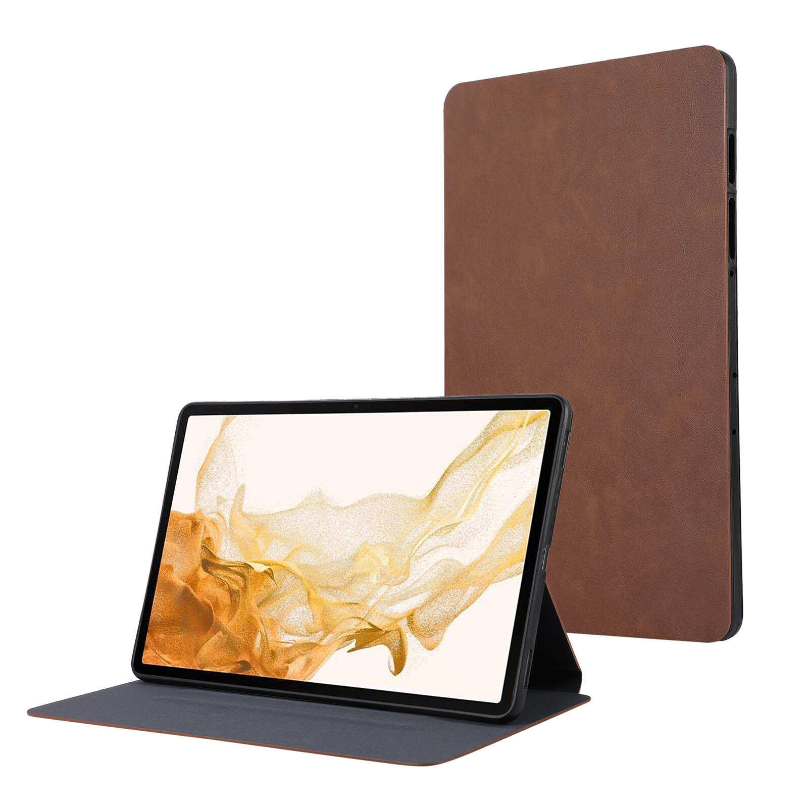 For samsung galaxy tab s9 fe plus s9+ fe+ sm-x610 sm-x616b sm-x510 sm-x516b sm-x810 sm-x816b sm-x818u sm-x710 sm-x716 fashion tablet protective case simple leather flip stand cover