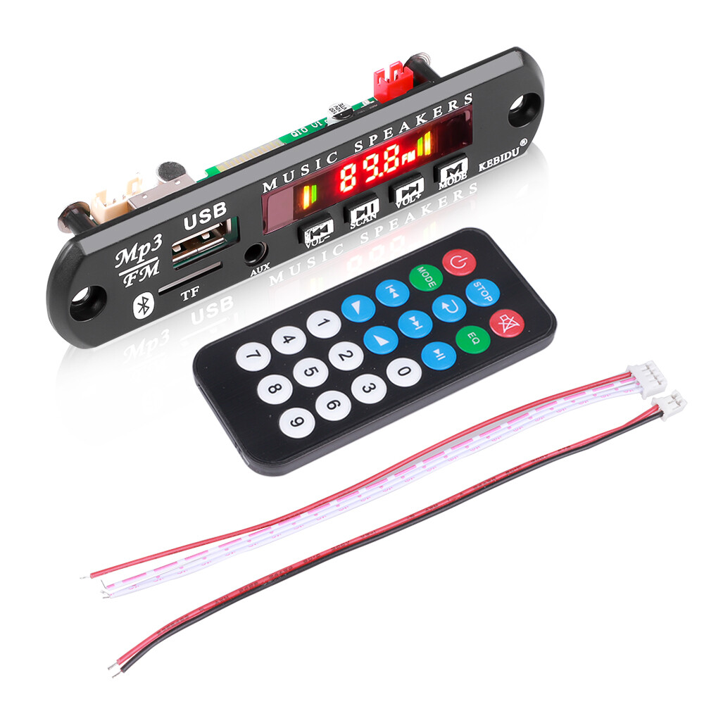 Bluetooth 5.0 MP3 Decoder USB MP3 Player Decoding Board Module 5V 12V Support WMA WAV TF Card USB FM For Car