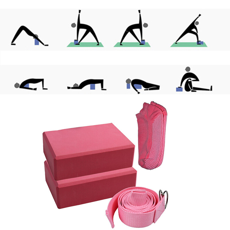Bảng giá Yoga Block Set EVA Pilates Fitness Belt Set Stretching Belt Yoga Block Fitness Equipment for Training