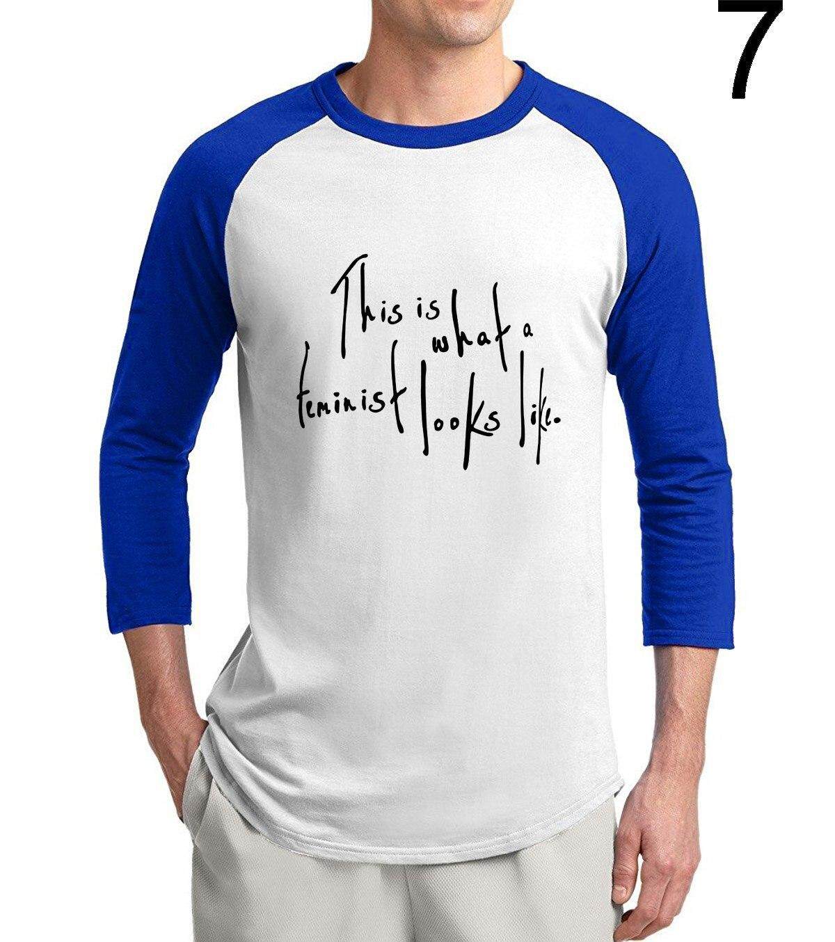 Aosikhot Dijual Ini Adalah Apa Yang Seorang Feminis Tampak Seperti Huruf Cetak 3/4 Lengan Panjang Kemeja Musim Panas 2019 100% Katun Raglan T-shirt Pria