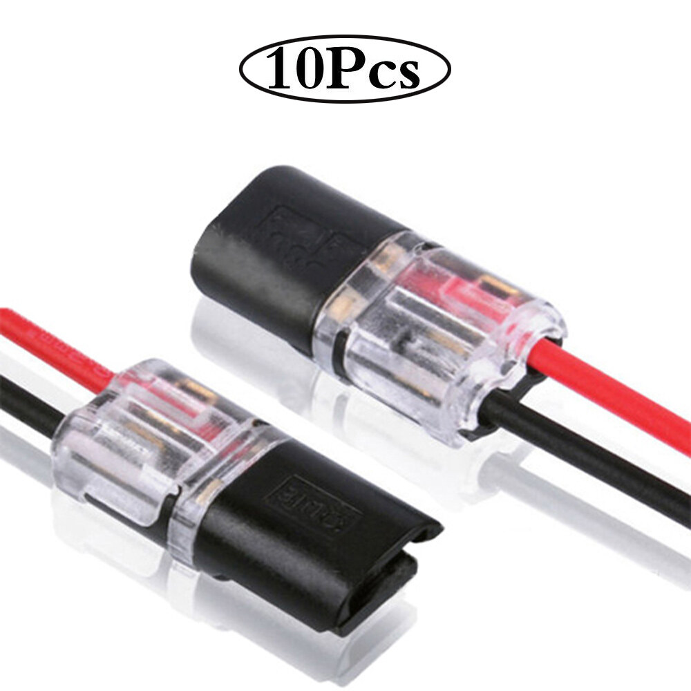 10Pcs Type H 12V Wire Cable Plug Connector Solderless Strip Terminal Connection Clamp Block Terminals for LEDs Car Auto