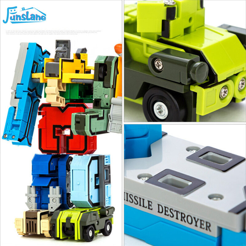 FunsLane 10 ชิ้น 0-9 หุ่นยนต์ปริศนา Creative Assembling Building Block Puzzle ดิจิตอลตุ๊กตาแปลงสภาพหุ่นยนต์เปลี่ยนเครื่องบินรถเด็กของขวัญของเล่นเพื่อการศึกษา Building Block Assembling Action ของเล่นรุ่น
