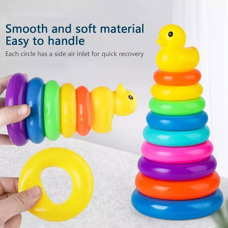 IQANGEL Bé Câu Đố Phát Triển Trí Thông Minh Cầu Vồng Tháp Bẫy Xếp Chồng Vui Vẻ Sớm Giáo Dục 0-1-2 Năm Tuổi Bé Cốc Đồ Chơi