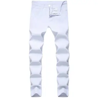 slim white jeans