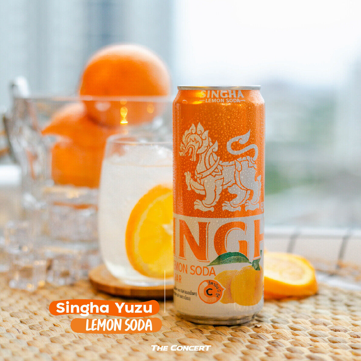 Singha Lemon & Orange Soda Zero Sugar & High Vitamin C 1 tin 330ml (1