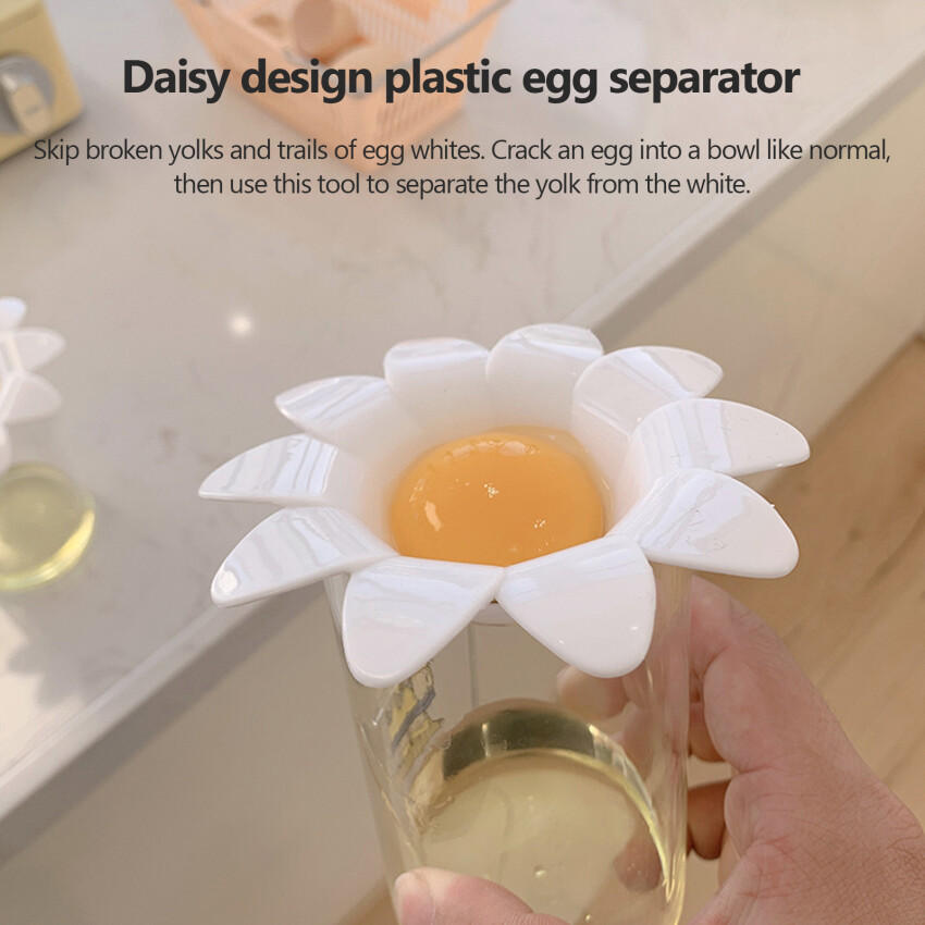 Cute Flower Design Plastic Egg Separator, Egg White Yolk Divider Kitchen Gadgets Baking Tools Egg Extracto