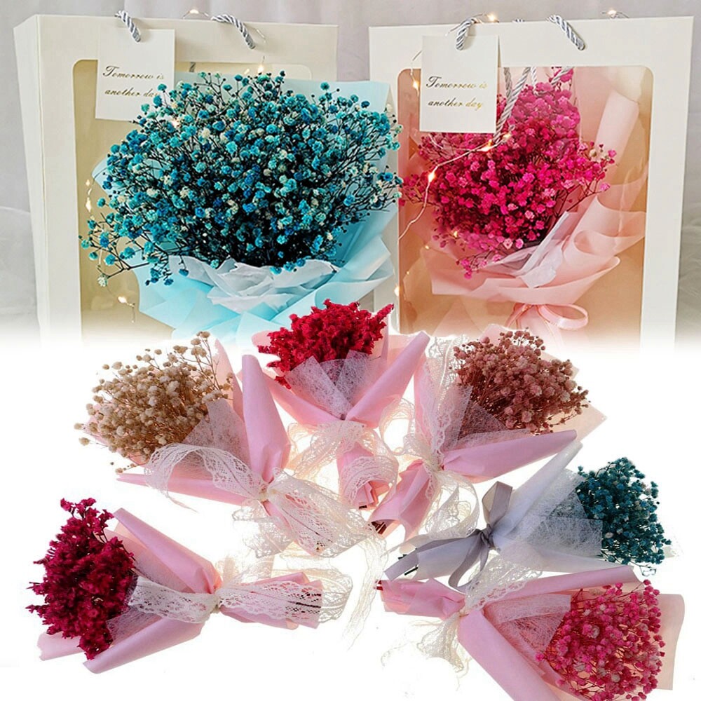 Mini Decorative Natural Dried Flowers Real Happy Flower Photo Backdrop Decor