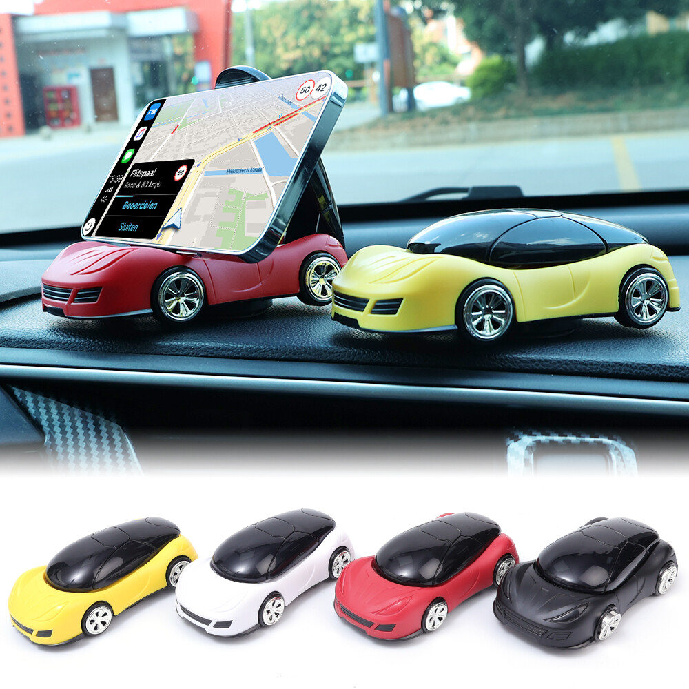 Car 360° Rotation Cell Phone Mount Mobile Phone Bracket Multifunction Racing Model Bracket Car Dashboard Ornaments