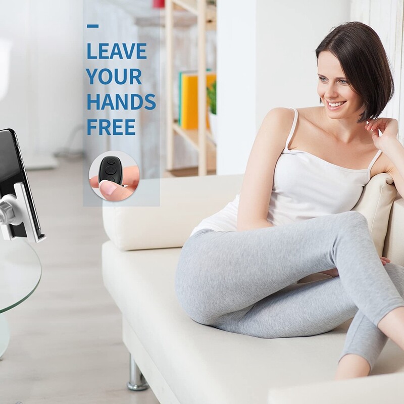 Bluetooth Remote Control Page Turner, Cell Phone Camera Shutter Selfie Remote, Smart Ring Remote for IPhone IPad