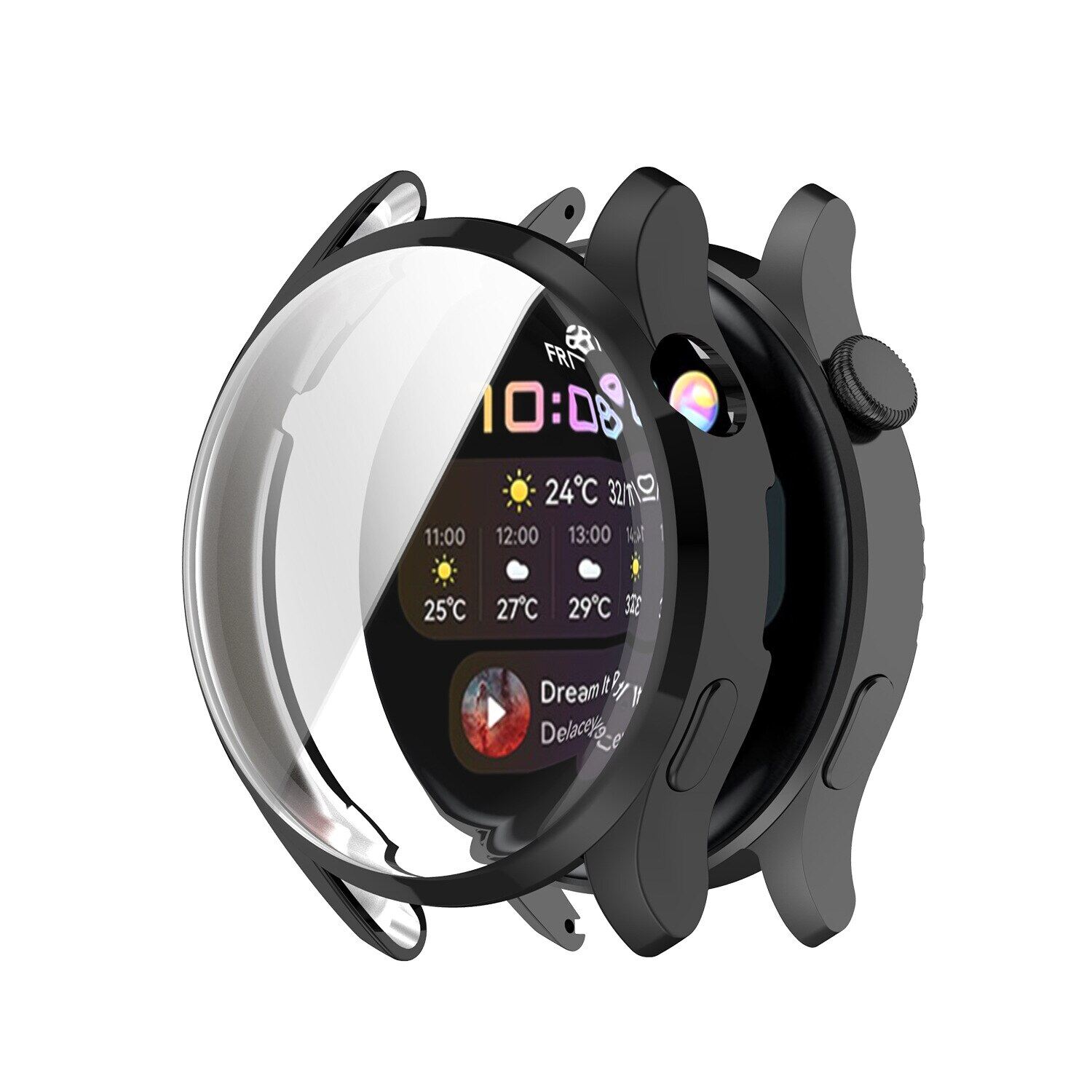 2-in-1 Protective Case+Screen Protector For Huawei Watch GT3 Pro 46MM Soft TPU Cover For Huawei Watch GT3 Pro 43MM PC Hard Cover