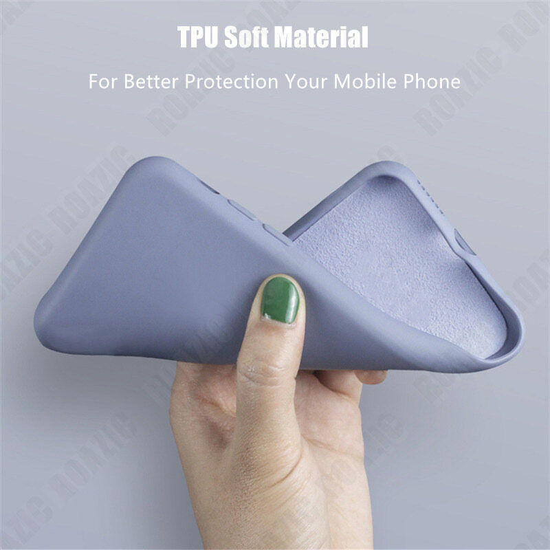 ROAZIC For Tecno Spark 7 7 Pro Case Soft Liquid Silicone Phone Casing Camera Protection Shockproof Luxury Cover