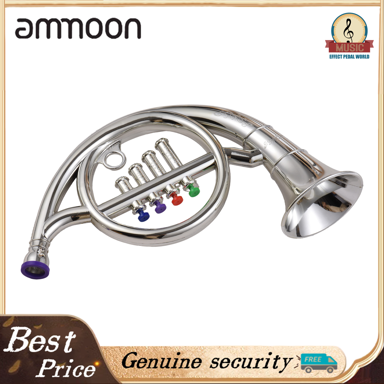 French Horn with Colored Coded Keys Kids Musical Wind