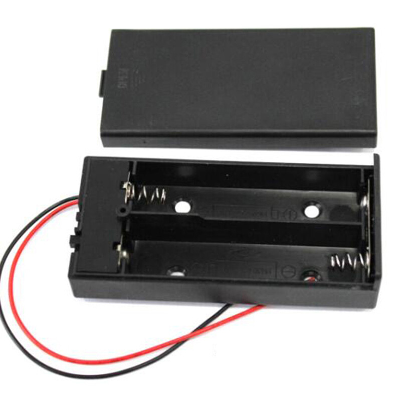 3.7V 2 x 18650 Battery Holder Storage Case Box with ON/OFF Switch with Cover Cable