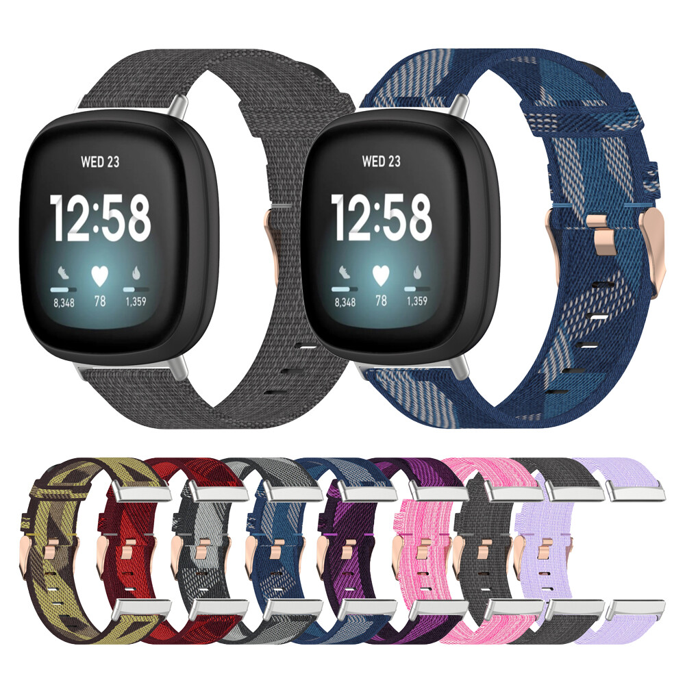 Woven Fabric Straps Compatible with Fitbit Sense and Versa 3, Adjustable Replacement Wristband Bands for Fitbit Versa 3 Smart Watch
