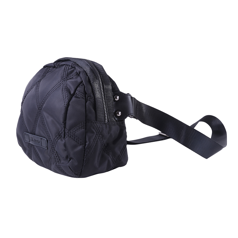 Black Messenger Bag Large-capacity Simple and Versatile Wide-band Rhombus Shell Bag