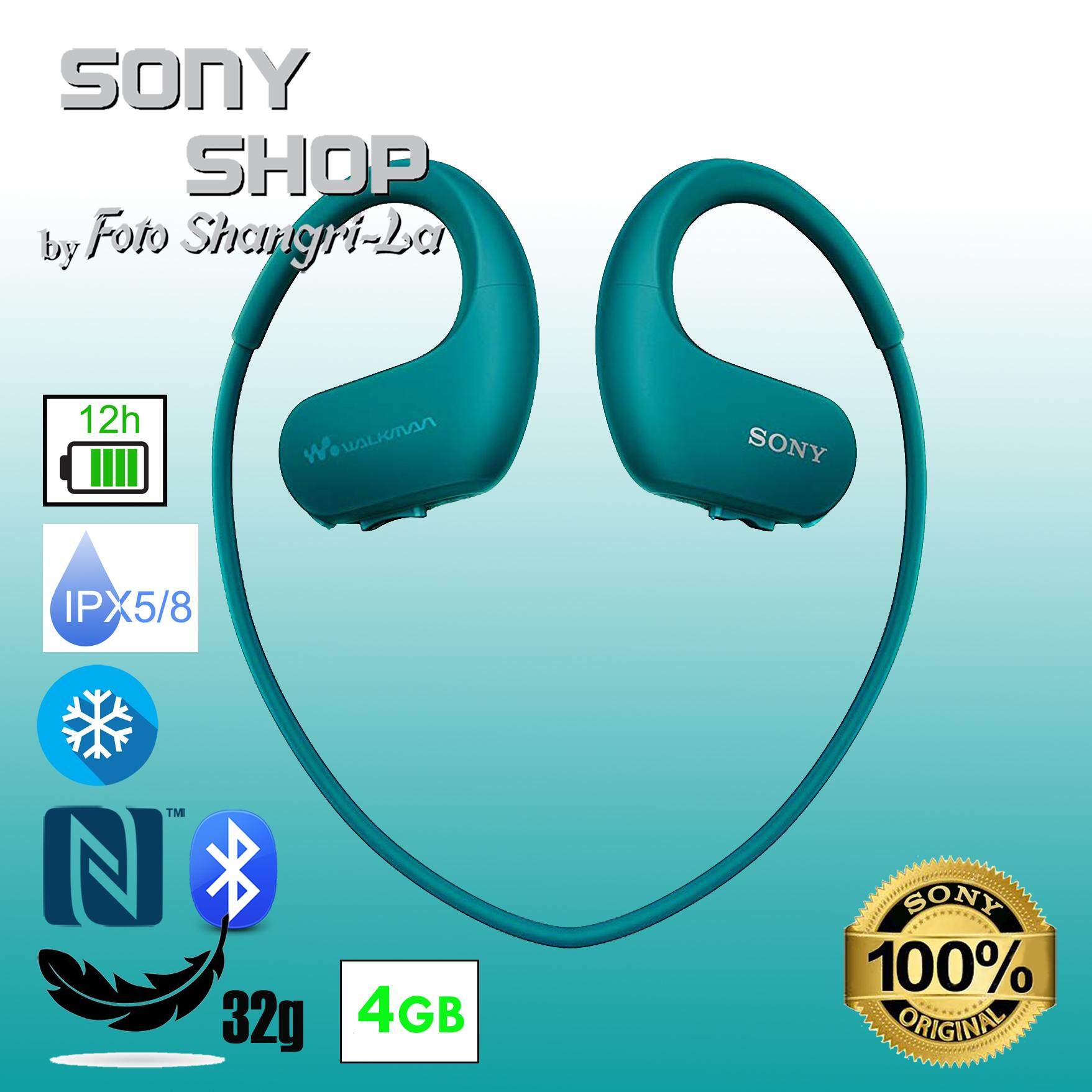 Blue Sony Nw Ws623 4 Gb Waterproof Walkman Mp3 Player With Bluetooth