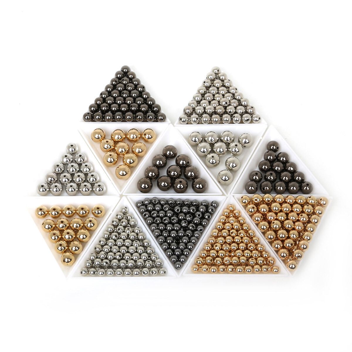 CCB Gold Round Seed Spacer Beads 4/6/8/10/12mm Gunmetal Plated Beads For Jewelry Making