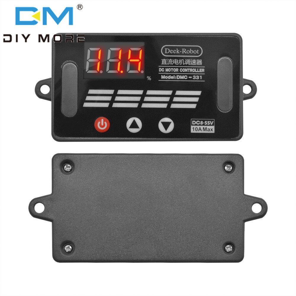【100% Original】diymoreDC 8-55V DC PWM Motor Speed Controller LED Digital Switch Accelerate Decelerate Power-off Permanent Memory 12V 24V 36V 48V