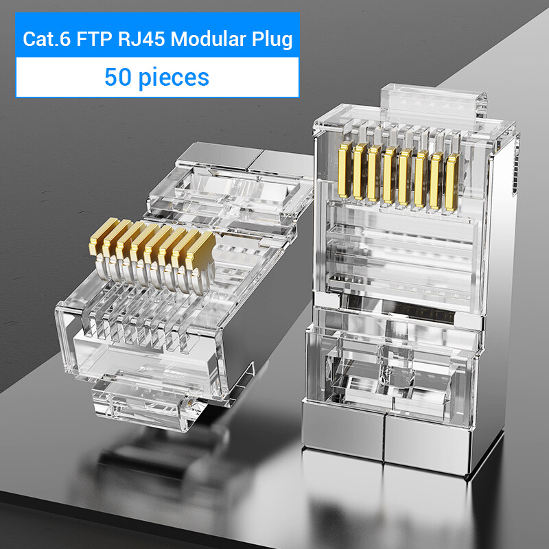 Vention Đầu nối dây mạng mạ vàng Ethernet RJ45 Cat7/6/5e STP 8P8C - INTL