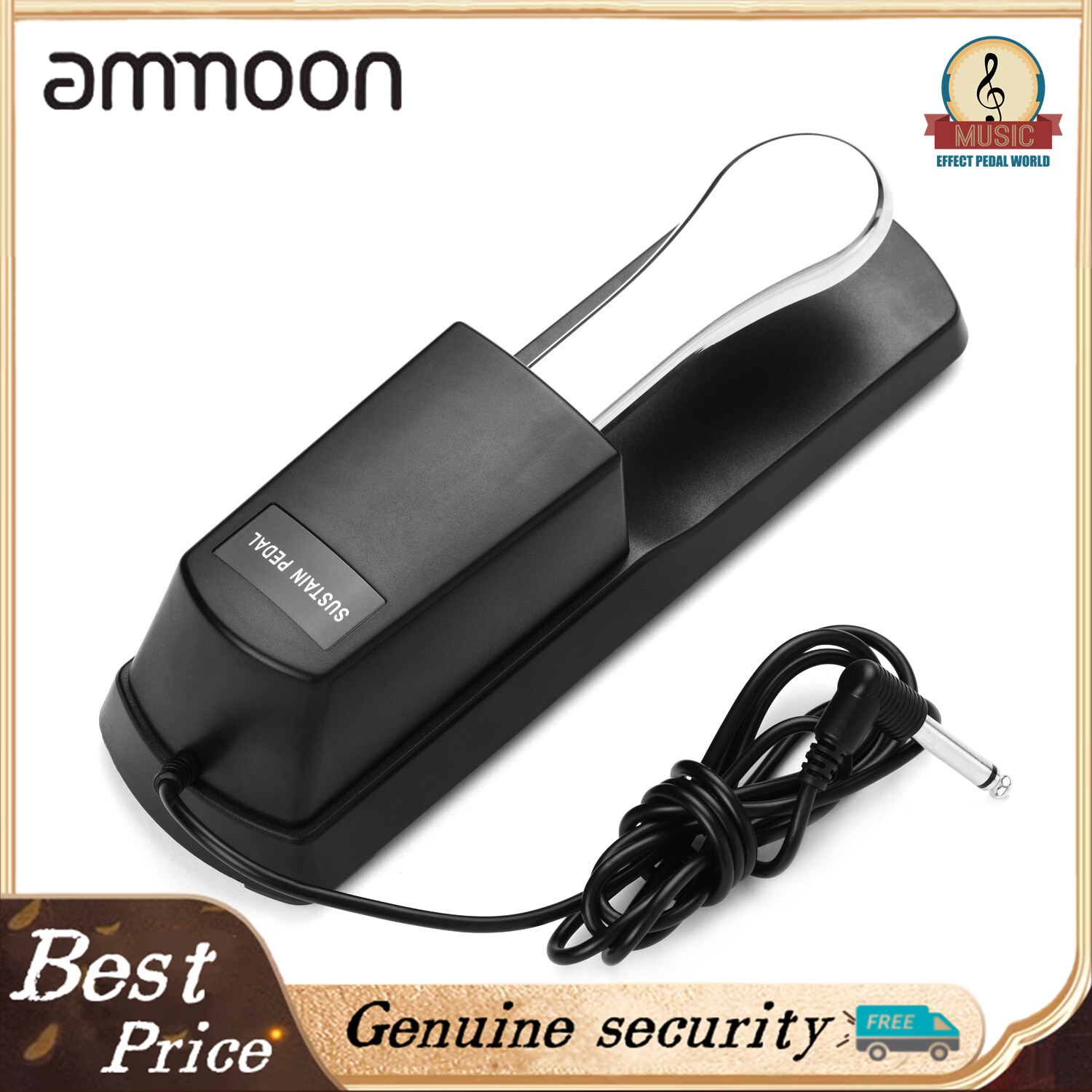 Piano Sustain Pedal Keyboard Damper Pedal 6.35mm Plug Compatible with Casio Yamaha Roland Electronic Organ MIDI Keyboards Digital Pianos